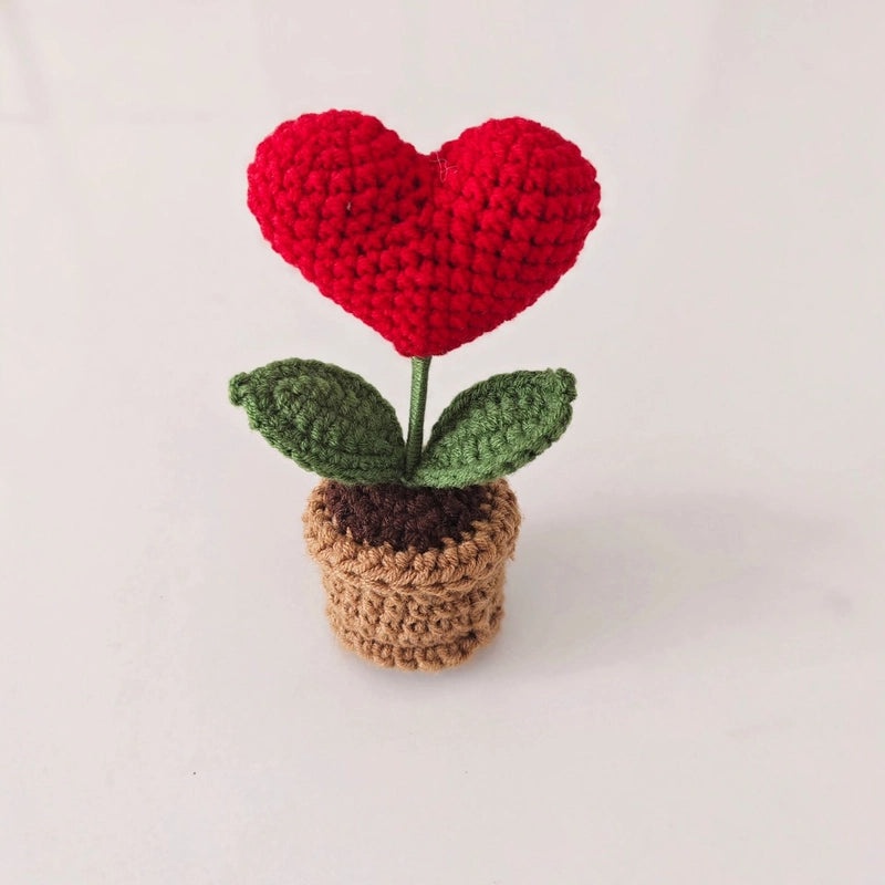 Delicate Heart Shaped Yarn Artificial Flowers for Home Decor|Home & Living Artificial Flowers