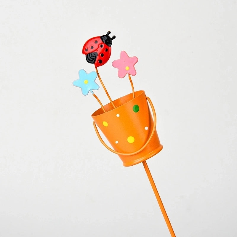 Rustic Wooden Bucket with Heart-Shaped Metal Frame and Floral Arrangement|Home Decor Accessories