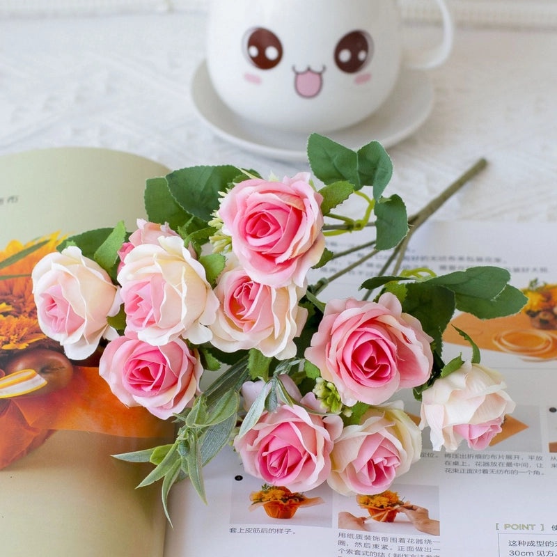 Silk Rose Bouquet for Bridal, Home, Dining Table Decoration | Artificial Flowers & Floral Arrangements