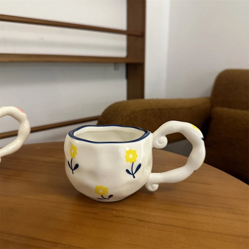 Charming Floral Ceramic Coffee Mug Single Piece|Home & Kitchen Mugs