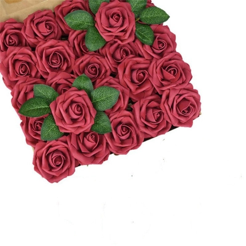 Foam Rose Simulation Gift Box with Stem 25pcs Fake Flowers for Wedding Valentine's Day Decor|Home & Garden > Flowers & Plants > Artificial Flower