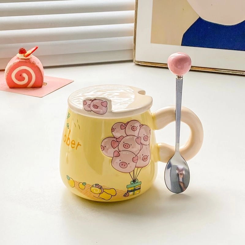 Adorable Ceramic Animal Letter Water Bottle 1 Piece|Home & Kitchen Accessories