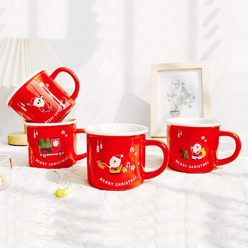 Festive Christmas Cartoon Ceramic Mug 1 Piece | Home & Kitchen>Mugs & Drinkware>Ceramic Mugs