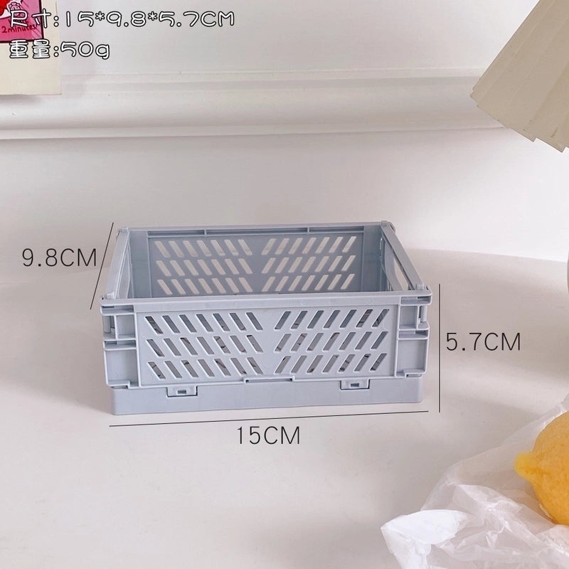 2-Pack Foldable Plastic Storage Baskets for Student Desk Organizers|Desk Organizers & Storage