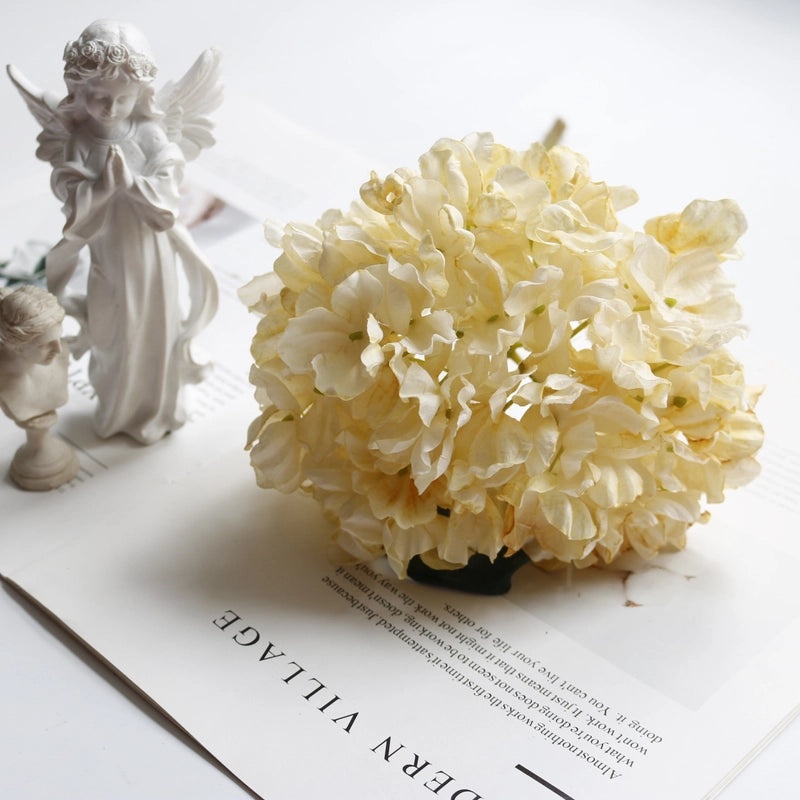 Retro Style Coral Hydrangea Artificial Flower Oil Painting for Home Decor & Wedding Photography Props|Home Decor & Photography Props