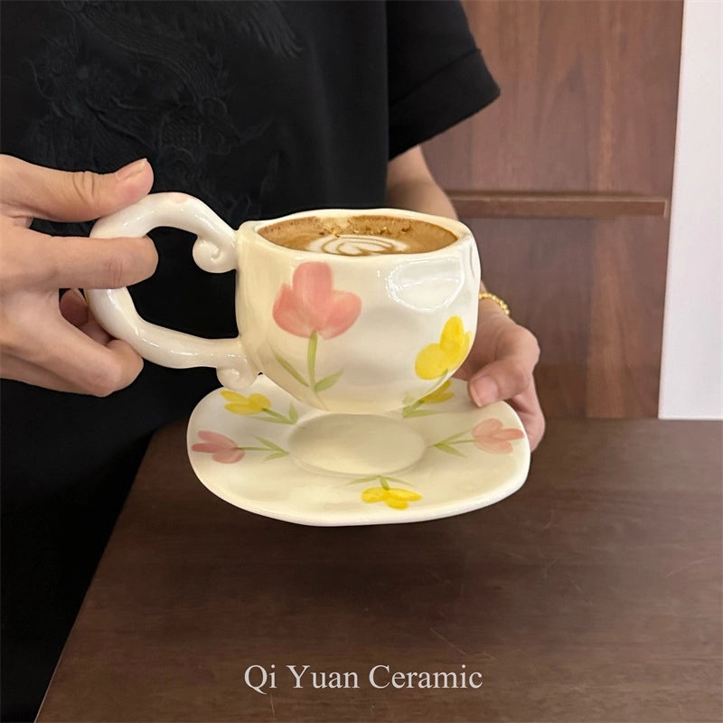 Charming Floral Ceramic Coffee Mug Single Piece|Home & Kitchen Mugs
