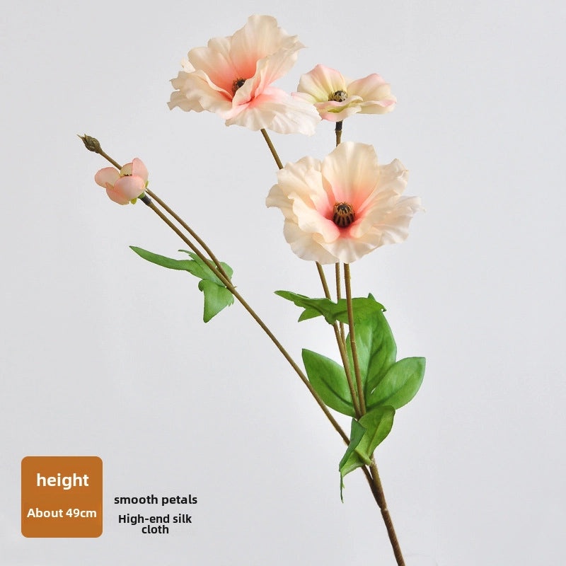 Butterfly Peony 3-Head Eustoma Silk Flower Artificial Wedding Home Decor Soft High-Quality|Home Decor & Artificial Flowers