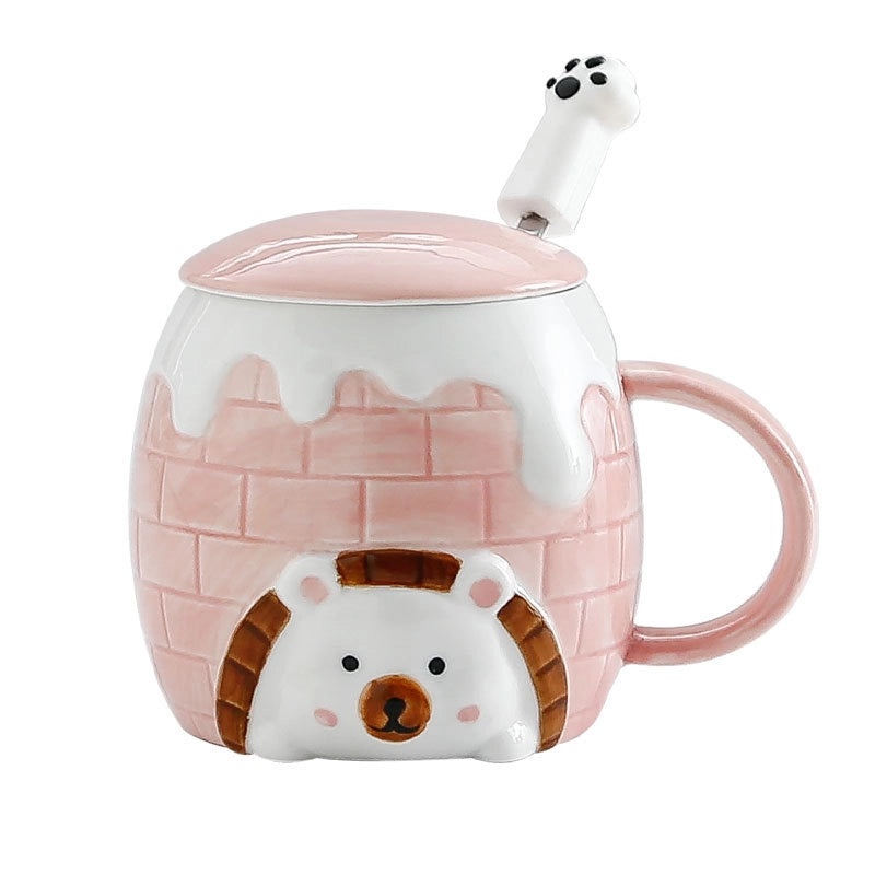 Adorable Bear Shaped Ceramic Water Bottle Set | Drinkware & Water Bottles