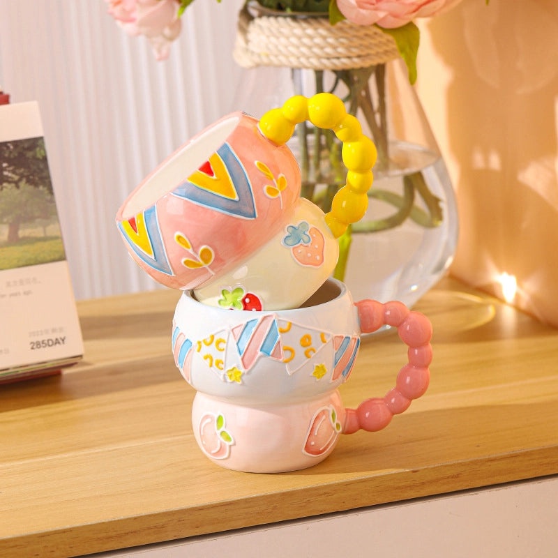 Charming Floral Ceramic Coffee Mug Single Piece|Home & Kitchen Mugs