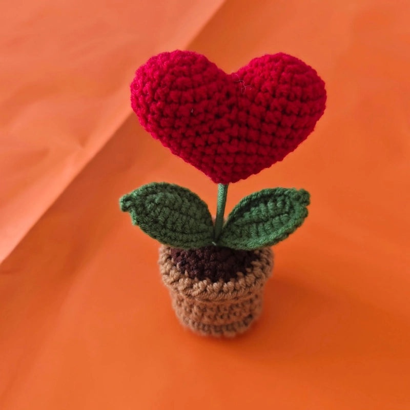 Delicate Heart Shaped Yarn Artificial Flowers for Home Decor|Home & Living Artificial Flowers