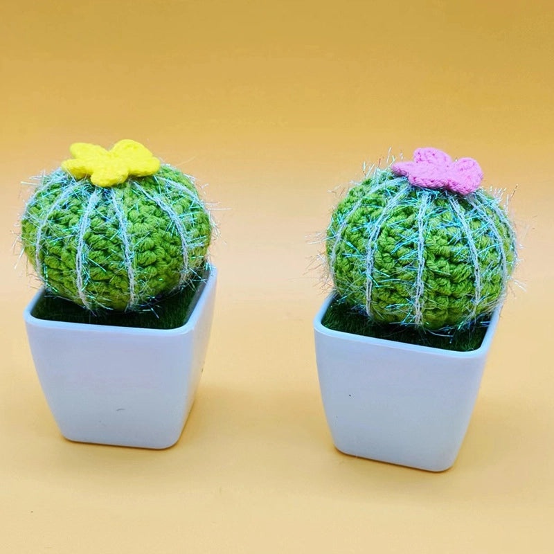 10 Pieces Handcrafted Wool Crochet Cactus Artificial Plants for Home Decor Desktop Gifts|Home Decor & Accessories