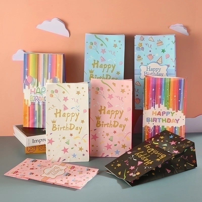24 Pieces Birthday Party Gift Bags with Cute Letter Design|Party Supplies