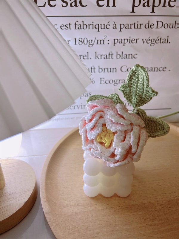 Peony Wool Hand-Woven DIY Artificial Flower Bouquet for Home Decor and Teacher's Day Gift | Home Decor & Gifts
