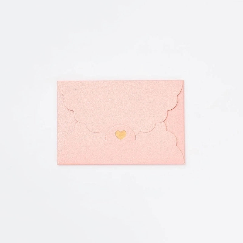 Mini Pearl Kraft Paper Love Envelope with Gilded Edges for Small Gifts|Jewelry Packaging & Gift Envelopes