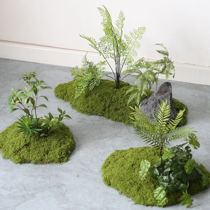 Artificial Moss Plant Set for Indoor Micro Landscape, Soft Green Fake Moss Decoration for Window and Aisle|Home Decor