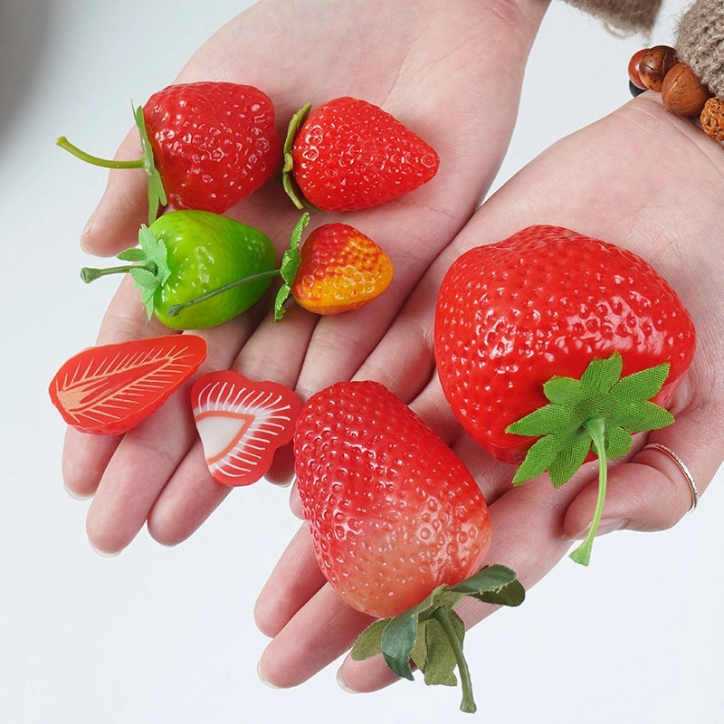 Realistic Plastic Strawberry Decoration | Artificial Fruit Props for Window Display and Photography | Home Decor Accessories | Fake Fruit Models 