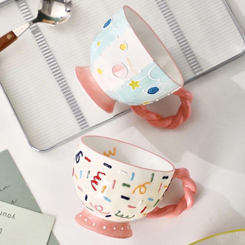 Adorable Star and Flower Ceramic Water Bottle Single Piece|Home & Kitchen