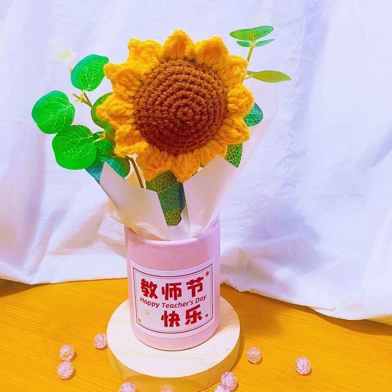 Handmade Pastoral Flower Yarn Artificial Blooms|Home Decor & Artificial Flowers