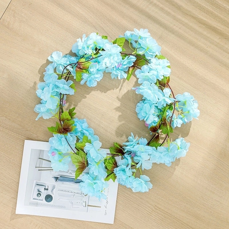 Silk Flower Wall Hanging Artificial Flower Vine Rattan Pipe Wedding Decoration for Home Celebration|Home Decor