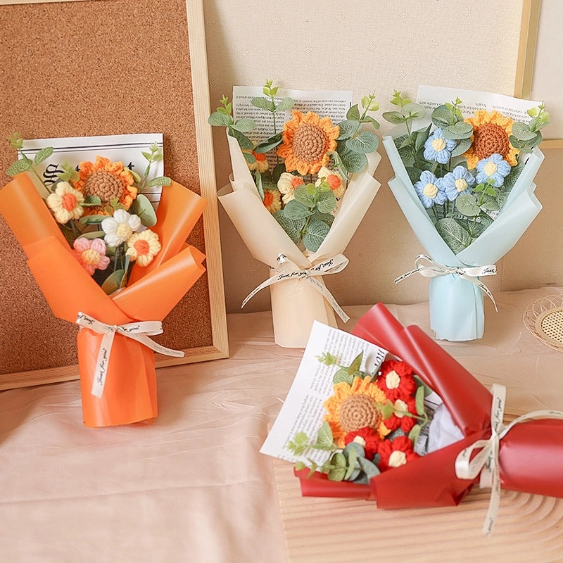 Charming Sunflower Yarn Artificial Flower Decoration for Home and Events|Home Decor & Artificial Flowers