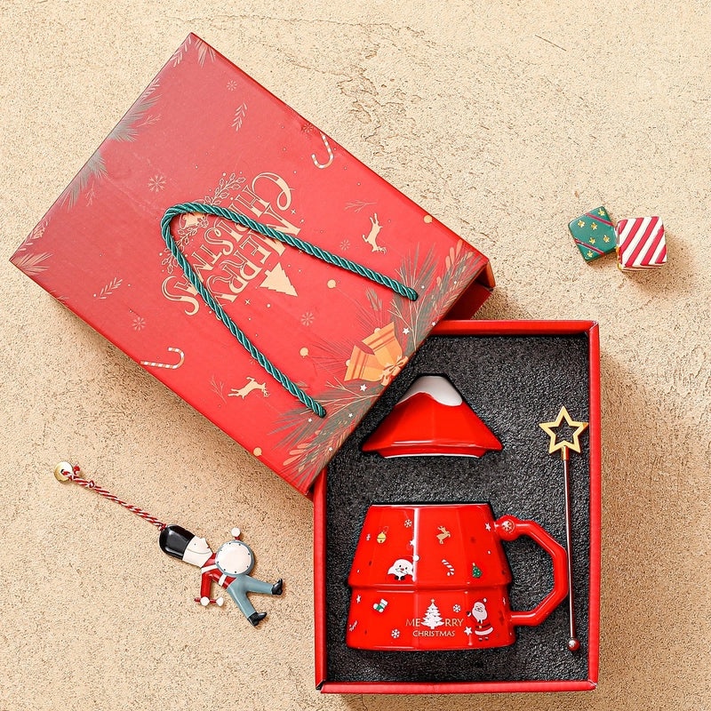 Festive Christmas Tree Ceramic Mug Cute Holiday Drinkware | Kitchen & Dining