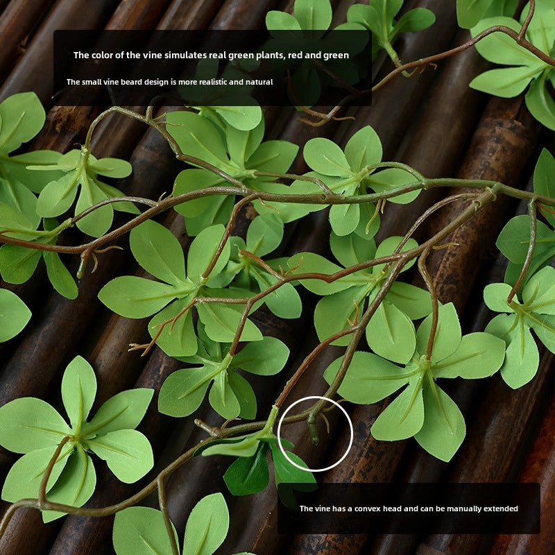 Artificial Green Japanese Bell Plant Fake Leaves Plastic Rattan Flower for Living Room Pipe Covering Decoration|Home Decor Artificial Plants