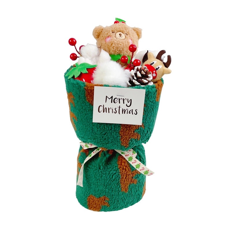 Christmas Bear with Letter Artificial Flowers Bouquet|Home Decor Gifts