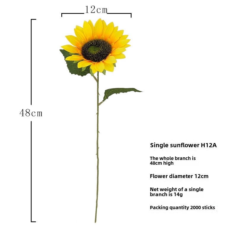 2 Pieces Realistic Artificial Sunflower Home Decor Wedding Floral Arrangement Fake Flower Bouquet|Home Decor & Floral Ornaments