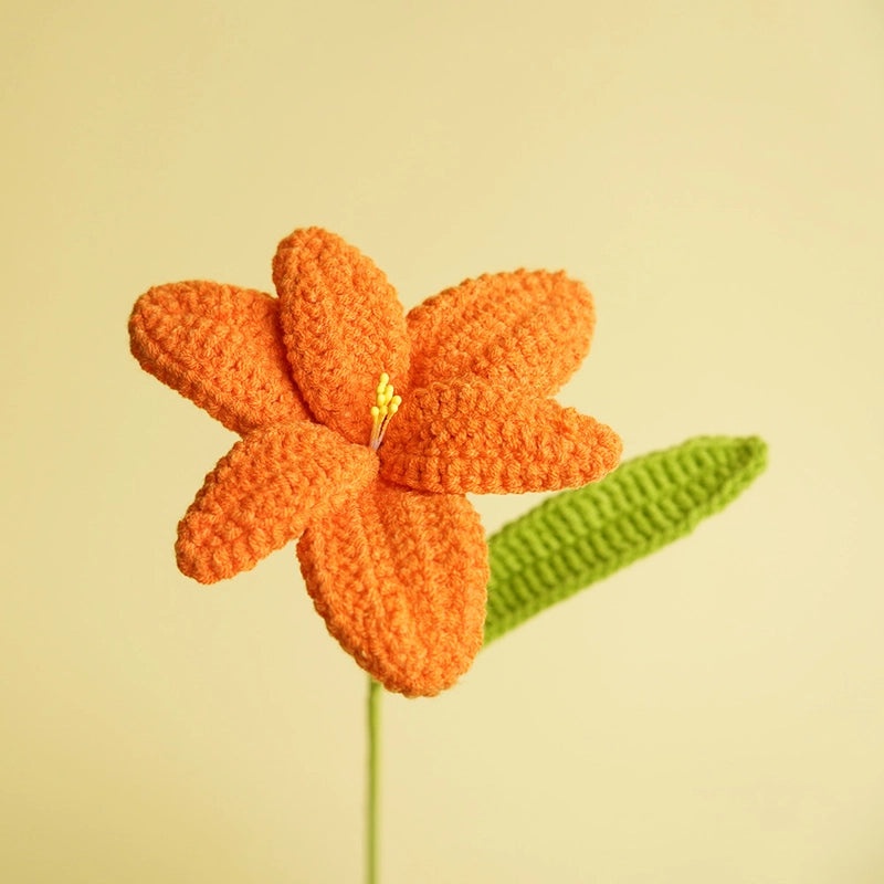 Handmade Wool Tulip Bouquet Crocheted Artificial Flowers for Valentine's & Teacher's Day|Home Decor & Gifts