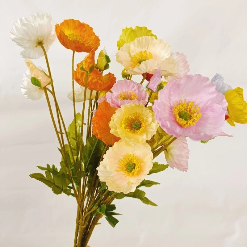 20 Pieces Yu Meiren Korean Style Artificial Poppy Flowers Small Decorative Ornaments for Photography Props|Home Decor & Artificial Flowers