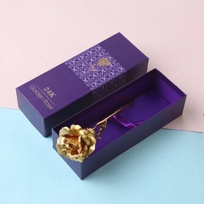 Elegant Rose Gold Foil Date with Rose Flower|Jewelry & Accessories