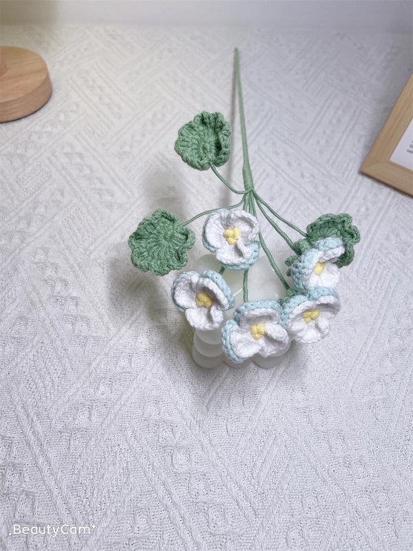 Hand-Woven Preserved Pansy Bouquet DIY Artificial Wool Flowers Teacher's Day Gift|Home & Garden > Handmade Gifts > Floral Arrangements