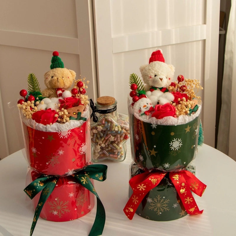 Christmas Bear Flower Arrangement|Home Decor