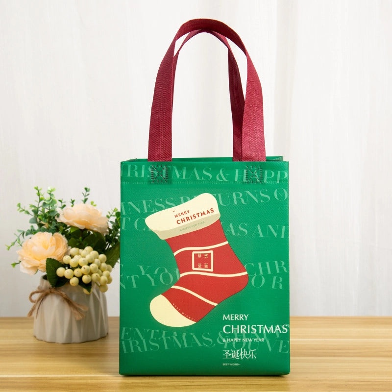 Christmas Cute Santa Claus and Christmas Tree Nonwoven Gift Bags for Party Festival|Holiday Party Supplies