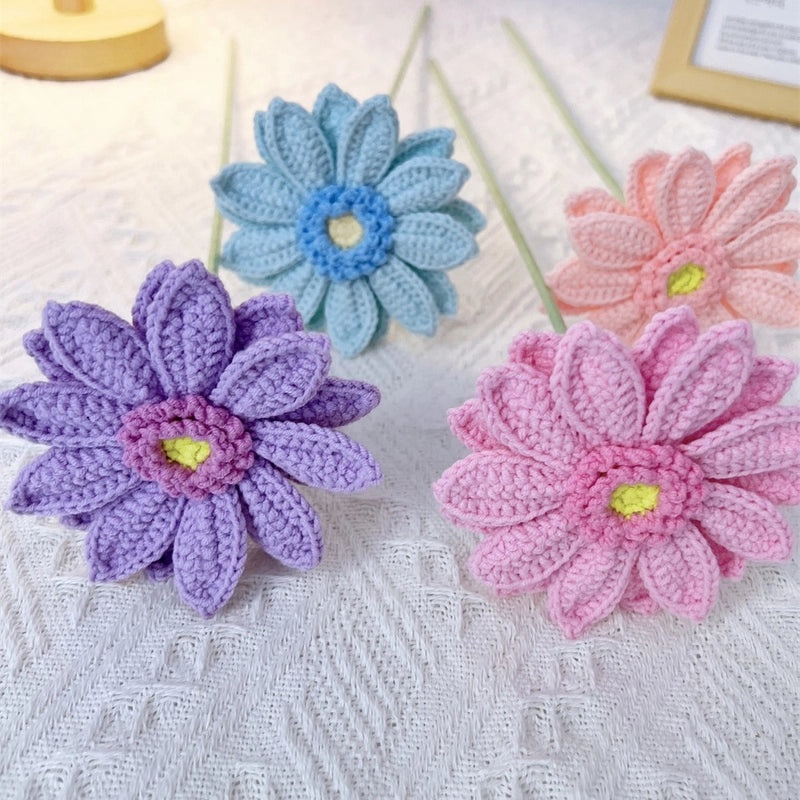 Hand-Woven Wool African Chrysanthemum Simulation Bouquet|Home Decor Artificial Flowers