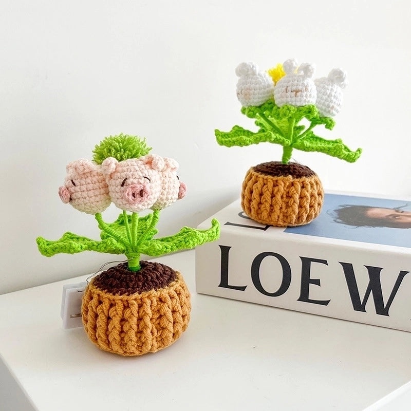 Rustic Floral Yarn Faux Plants|Home Decor Artificial Plants
