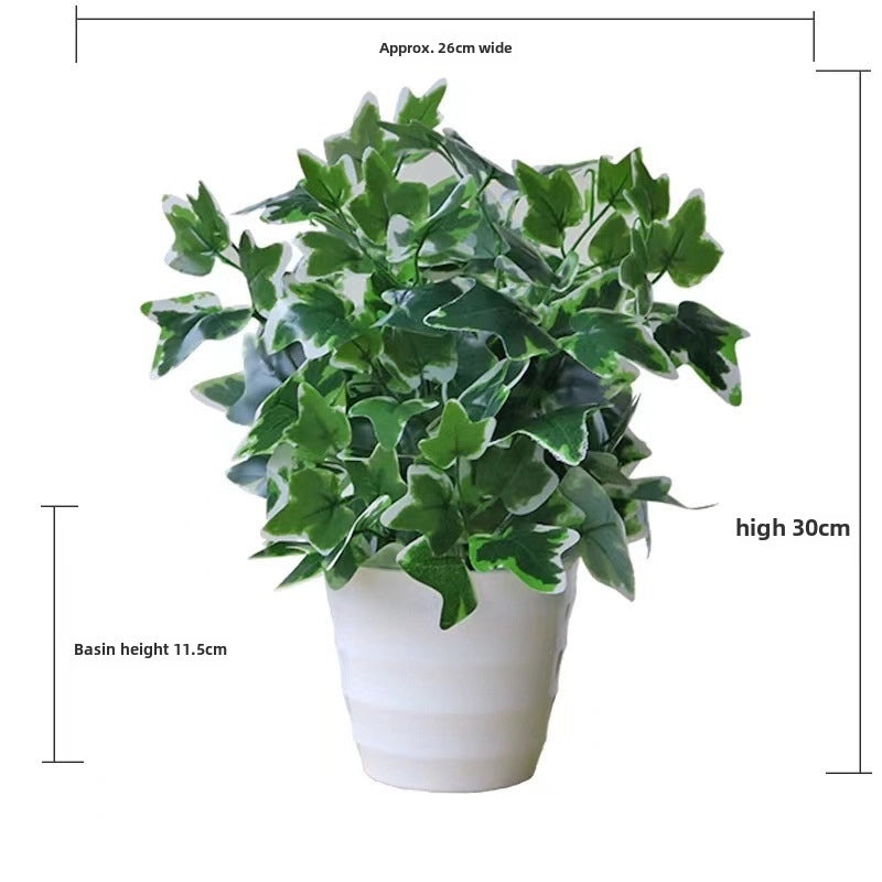 Artificial Green Rose Leaf Plant in Pot|Home Decor Artificial Plants
