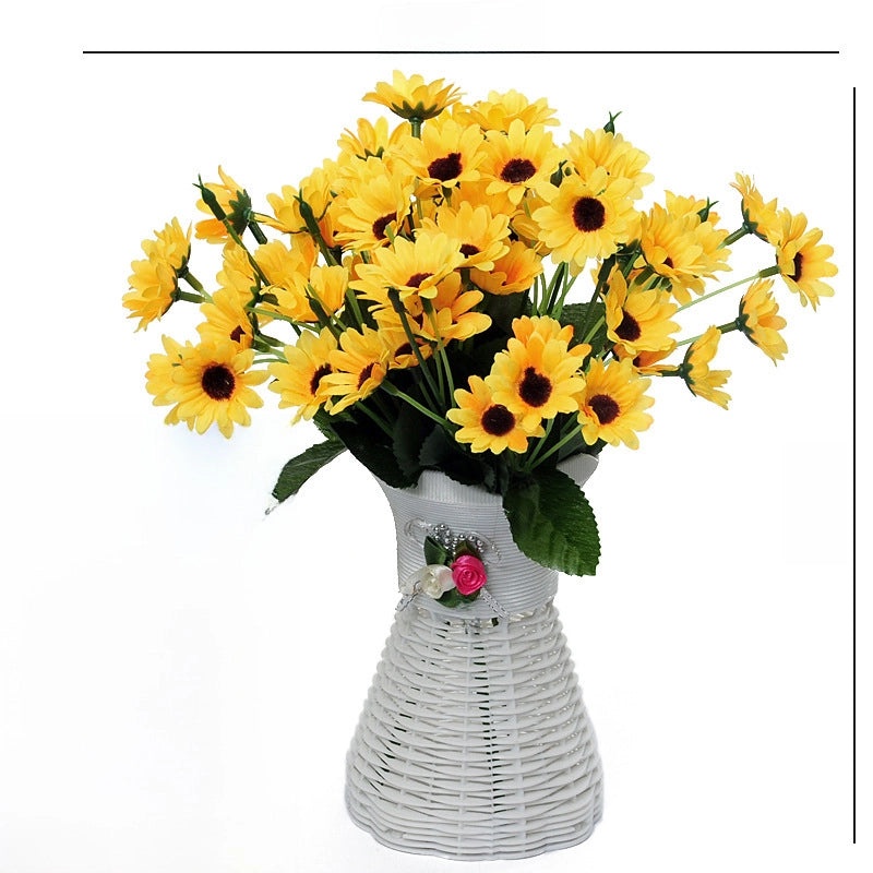 Artificial Sunflower Desktop Plant Decorative Green Potted Flower Home Office Indoor Ornament|Home Decor Artificial Plants