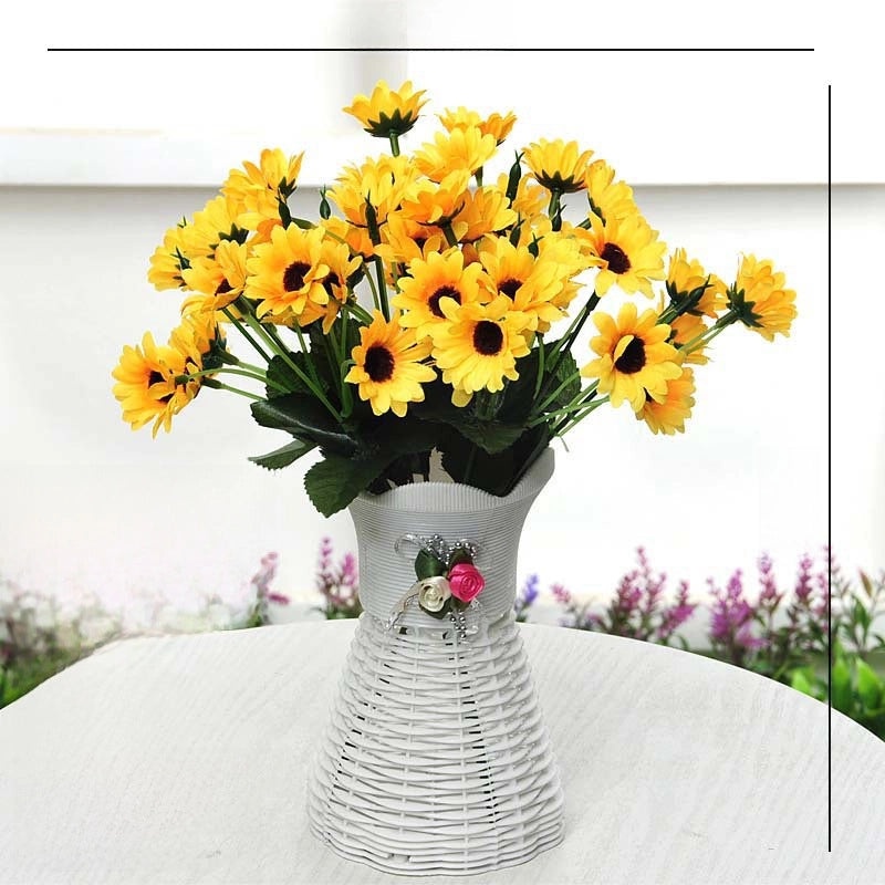Artificial Sunflower Desktop Plant Decorative Green Potted Flower Home Office Indoor Ornament|Home Decor Artificial Plants