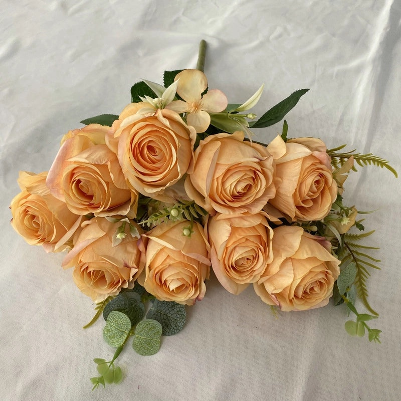 Milan Rose Artificial Wedding Bouquet Nordic Style Bride Holding Flowers Home Decor|Home Decor & Artificial Flowers