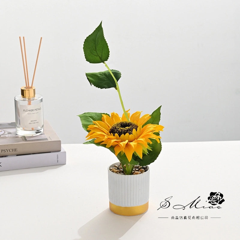 Small Artificial Sunflower Plant Creative Pot Decoration|Home Decor Artificial Plants