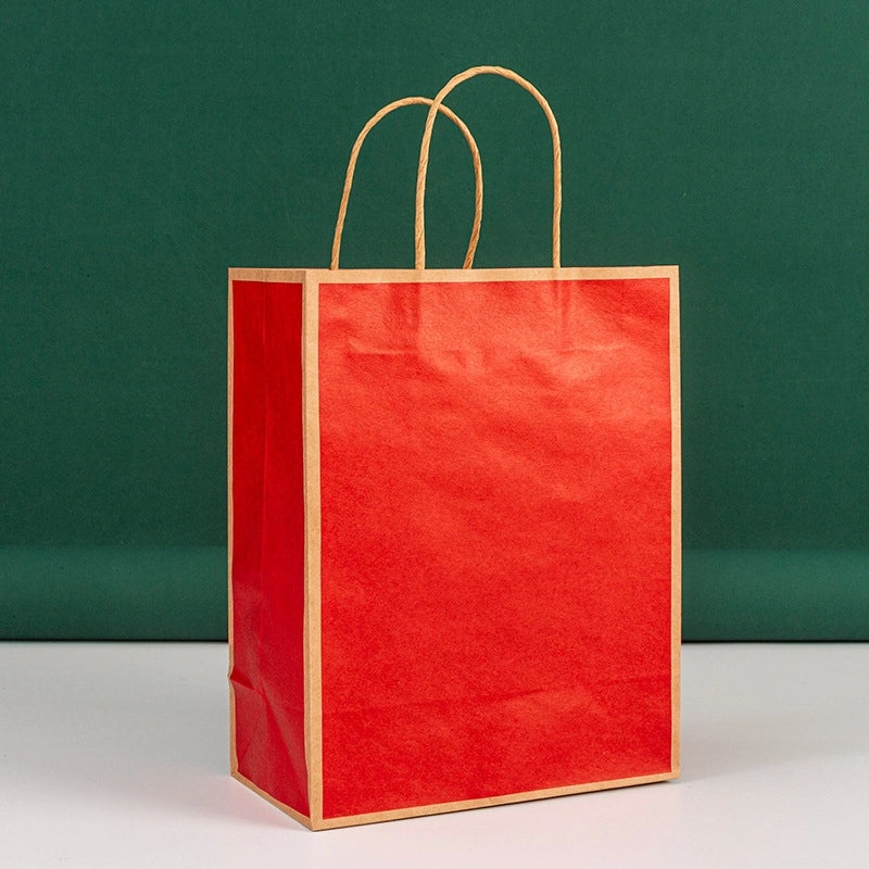 10 Kraft Paper Tote Bags for Takeaway Milk Tea Coffee Dessert Shopping Gift Packaging | Packaging & Bags