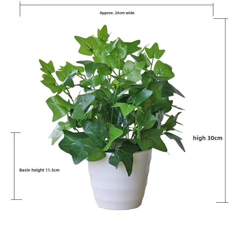 Artificial Green Rose Leaf Plant in Pot|Home Decor Artificial Plants