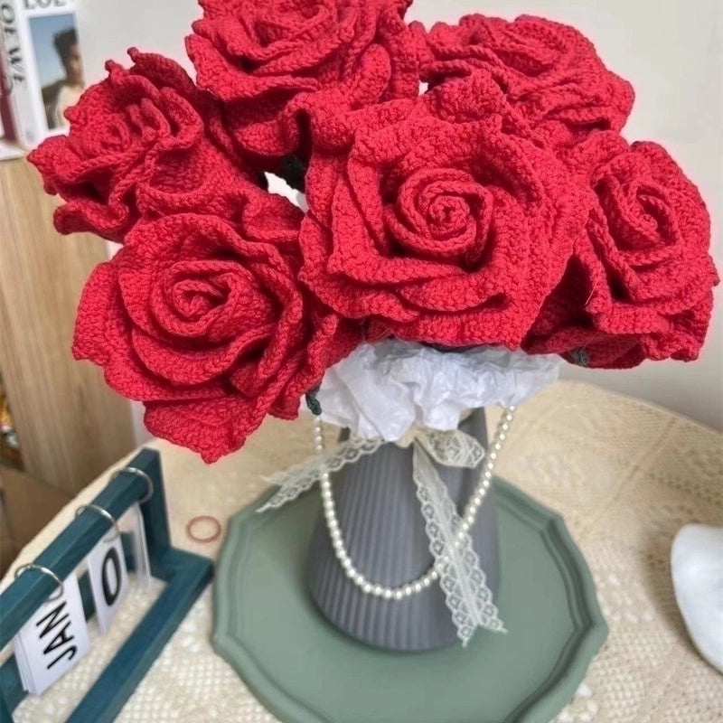 Elegant Preserved Fresh Flower Yarn for Ladies' Party Street Style|Women's Accessories