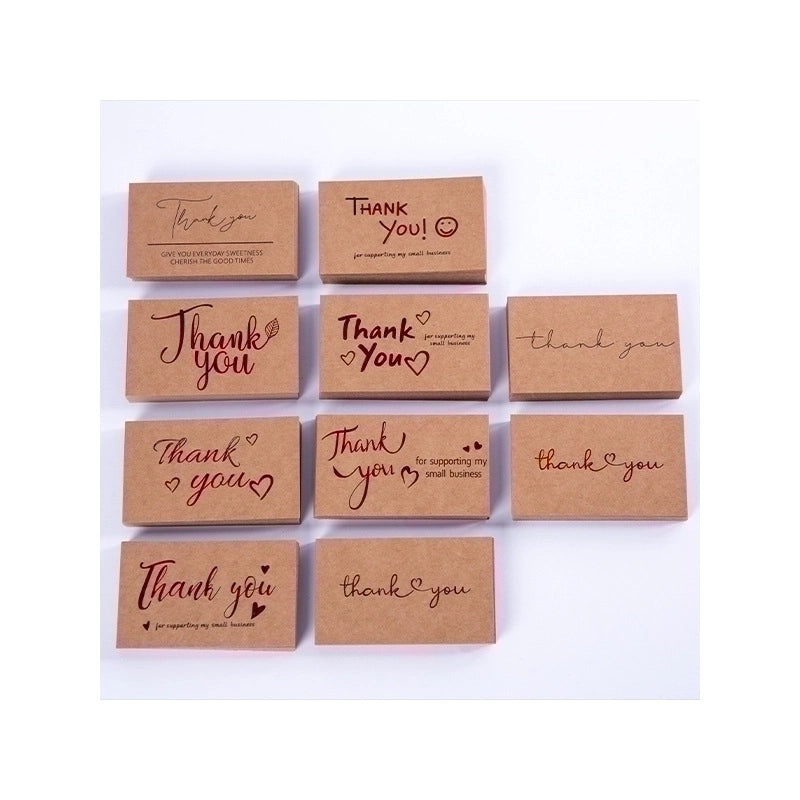200 Kraft Paper Thank You Cards 300g Decorative Notes for Gift Tags|Stationery & Cards