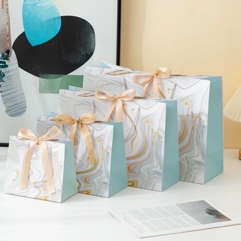 Stylish Marbled Gift Paper Bags for Shopping and Garment Packaging | Packaging & Gift Wrap