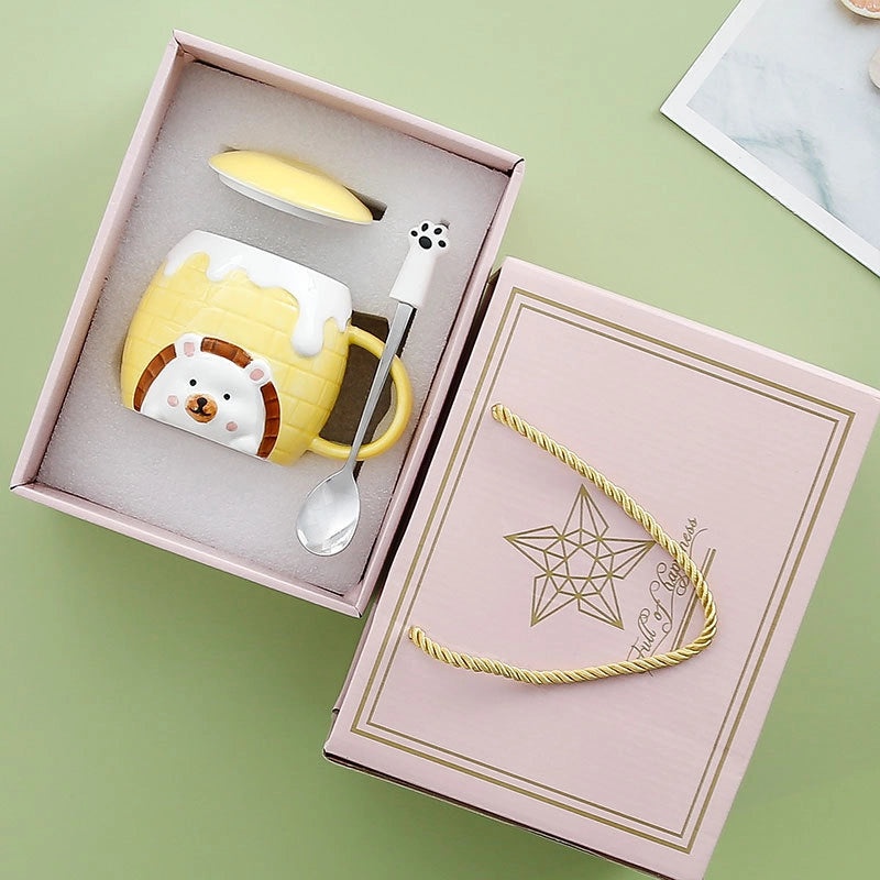 Adorable Bear Shaped Ceramic Water Bottle Set | Drinkware & Water Bottles