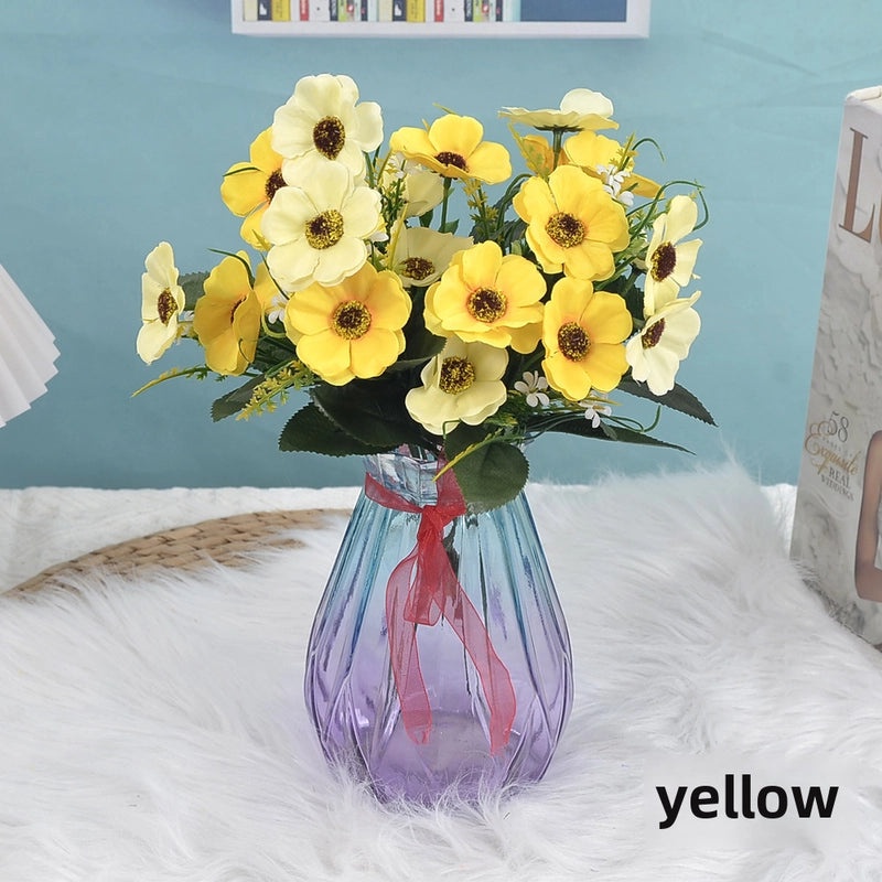 5-branch 10-head Cherry Blossom Silk Flower Bouquet Artificial Spring Decoration for Wedding Hotel Home Living Room|Home Decor