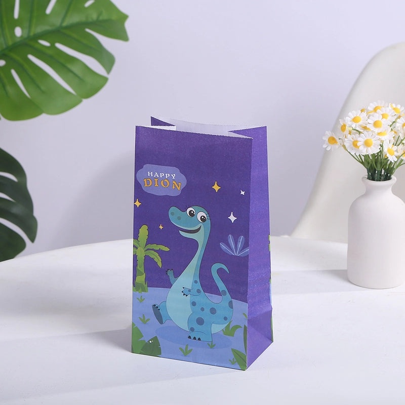 Adorable Dinosaur Cartoon Paper Gift Bags for Birthday Party Favors|Party Supplies