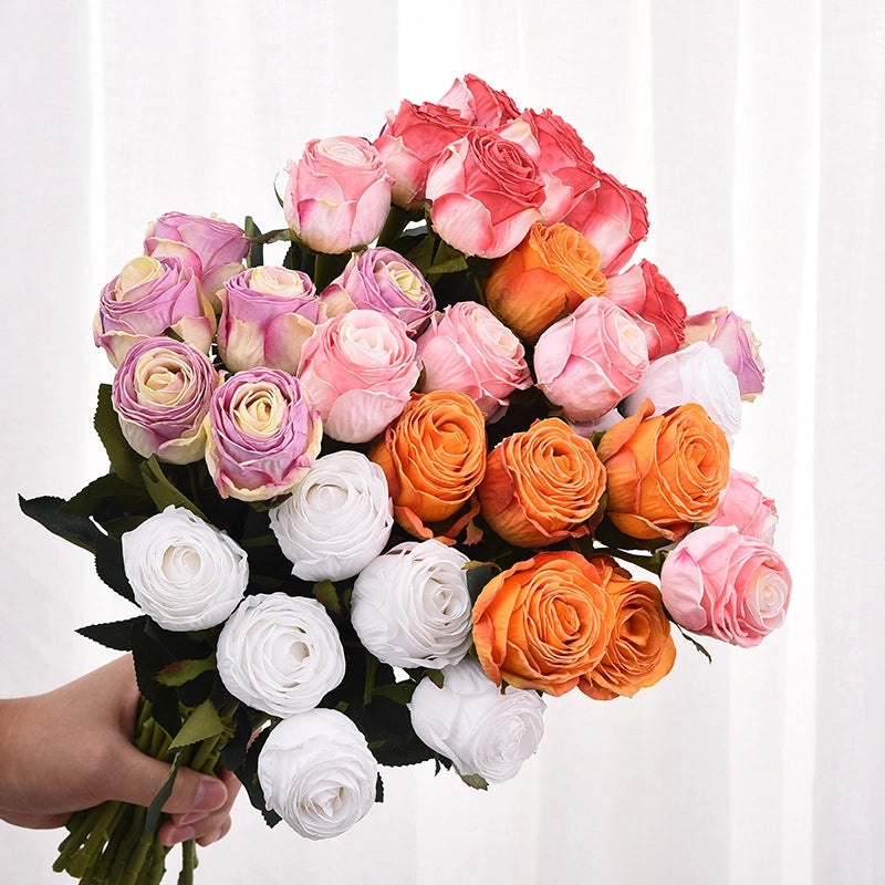 Fire Roasted Single Artificial Rose for Valentine's Day Home Decor Wedding Photography Props|Artificial Flowers